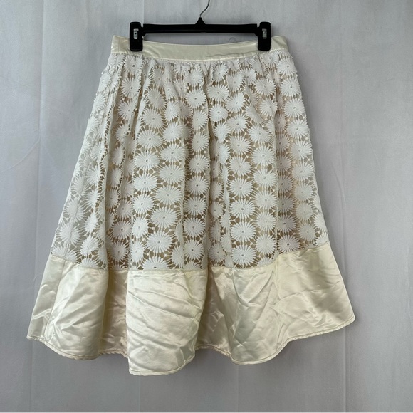 Ryu Floral Lace Midi Skirt Satin Boho Flower Girl Summer A-Line Luxury Medium - Picture 8 of 8